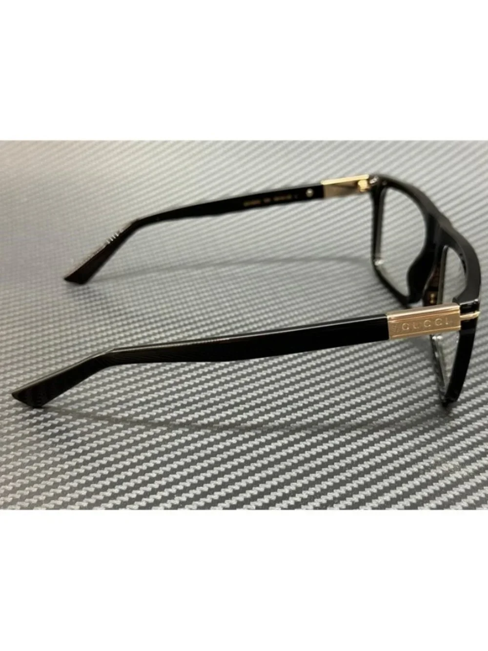 New Gucci Men Black Gold Eyeglasses 56-18-145